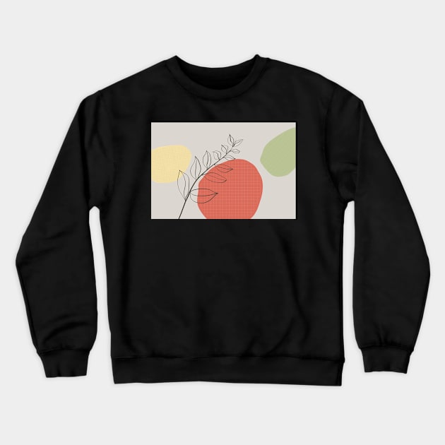 Minimalist Abstract Nature Art Rocks And Leaves Crewneck Sweatshirt by art64